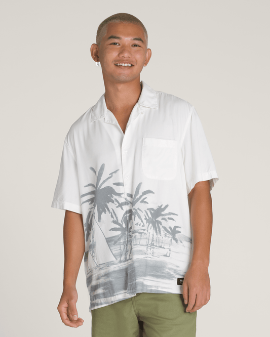 Creswell Woven Shirt in White / Grey | Vans discount