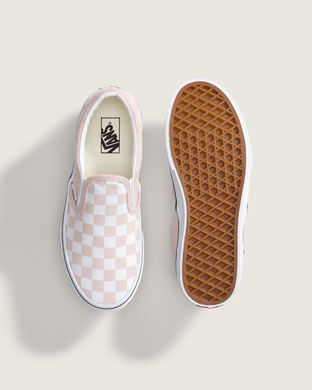 Big Kids Classic Slip-On Checkerboard Shoe in Checkerboard Sepia Rose | Vans sale
