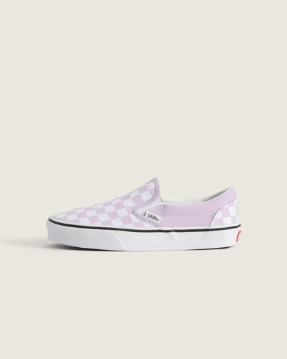 Big Kids Classic Slip-On Checkerboard Shoe in Checkerboard Lilac Mist Purple | Vans online