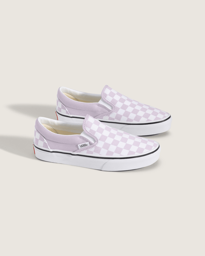 Big Kids Classic Slip-On Checkerboard Shoe in Checkerboard Lilac Mist Purple | Vans online