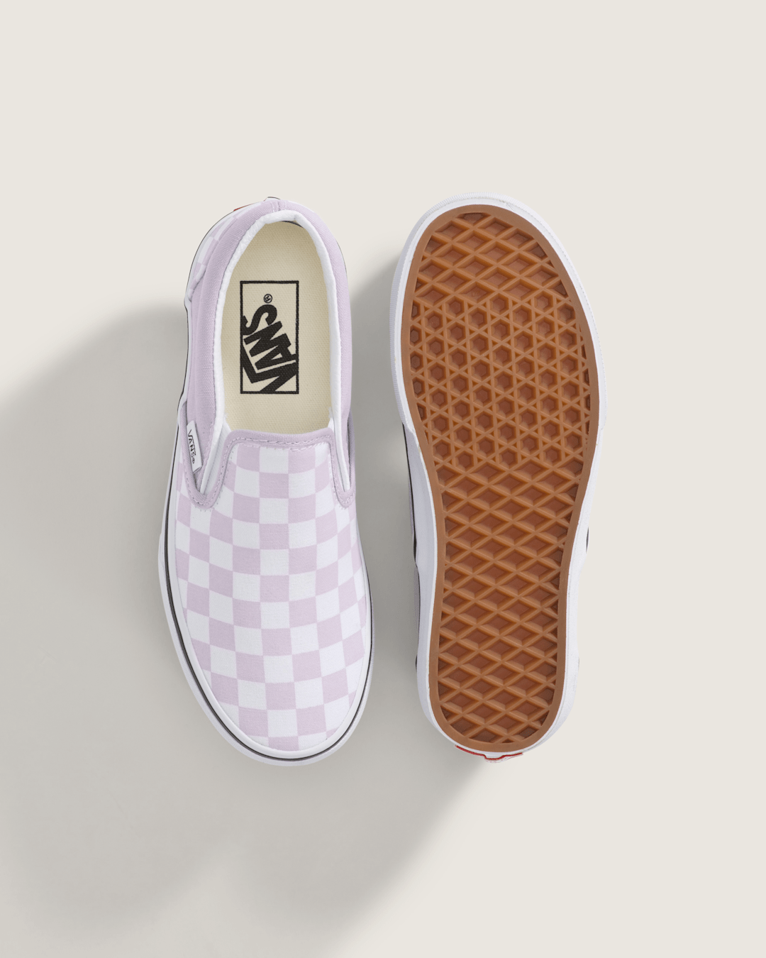 Big Kids Classic Slip-On Checkerboard Shoe in Checkerboard Lilac Mist Purple | Vans online