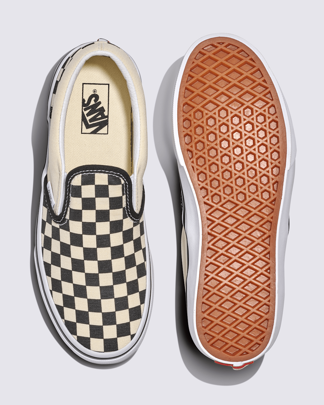 Big Kids Classic Slip-On Shoe in Checkerboard Black / White | Vans sale