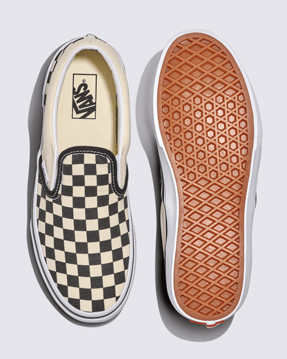 Big Kids Classic Slip-On Shoe in Checkerboard Black / White | Vans sale