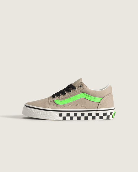 Little Kids Old Skool Shoe in Glow-in-the-Dark Black / Bay Leaf Green | Vans near me