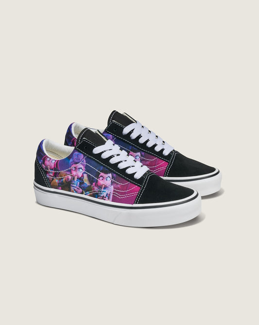 KPop Demon Hunters x Vans Big Kids Old Skool Shoe in Kpop Demon Hunters Black / Purple | Vans on sale