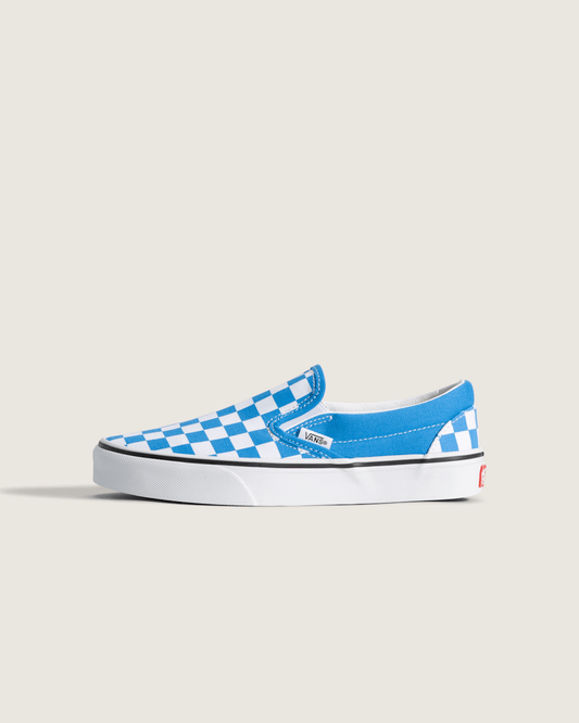 Big Kids Classic Slip-On Checkerboard Shoe in Checkerboard Bright Azure Blue | Vans sale