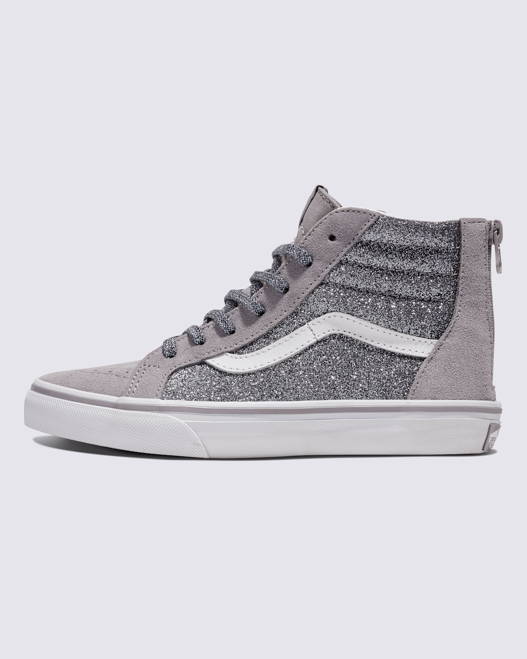 Big Kids Sk8-Hi Shoe in Glitter Gunmetal | Vans online