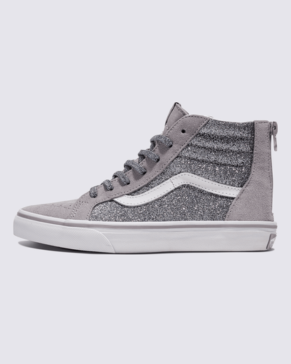 Big Kids Sk8-Hi Shoe in Glitter Gunmetal | Vans online