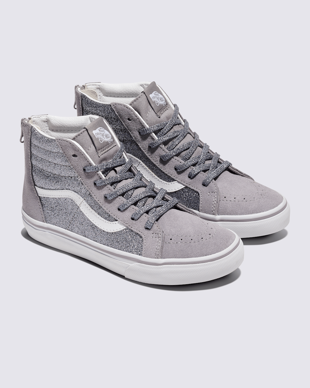 Big Kids Sk8-Hi Shoe in Glitter Gunmetal | Vans online
