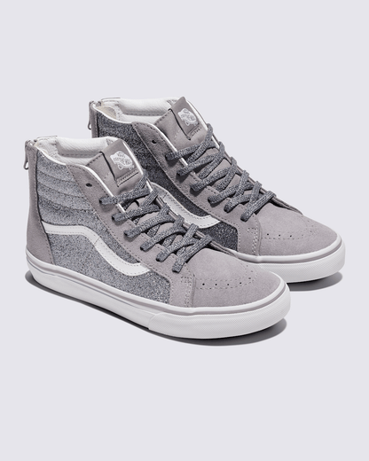 Big Kids Sk8-Hi Shoe in Glitter Gunmetal | Vans online