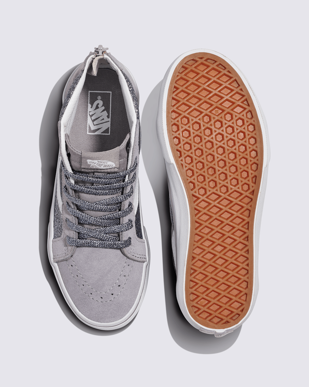 Big Kids Sk8-Hi Shoe in Glitter Gunmetal | Vans online