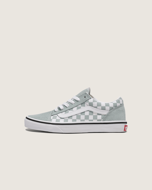 Big Kids Old Skool Checkerboard Shoe in Checkerboard Green / White | Vans sale
