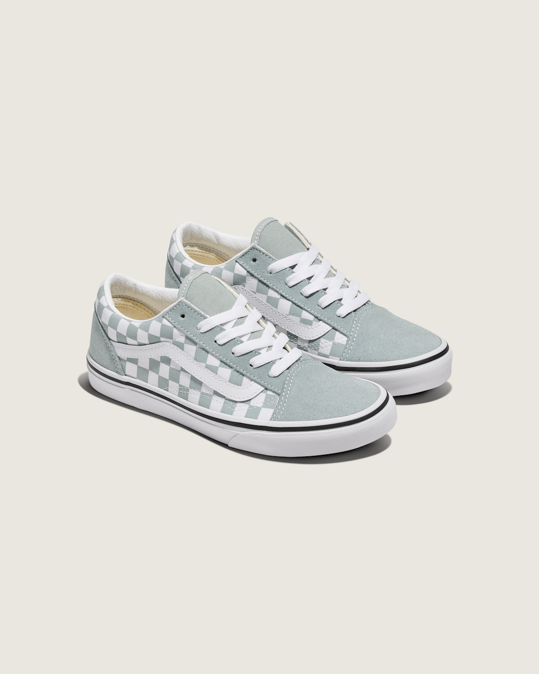 Big Kids Old Skool Checkerboard Shoe in Checkerboard Green / White | Vans sale