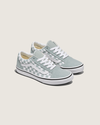 Big Kids Old Skool Checkerboard Shoe in Checkerboard Green / White | Vans sale