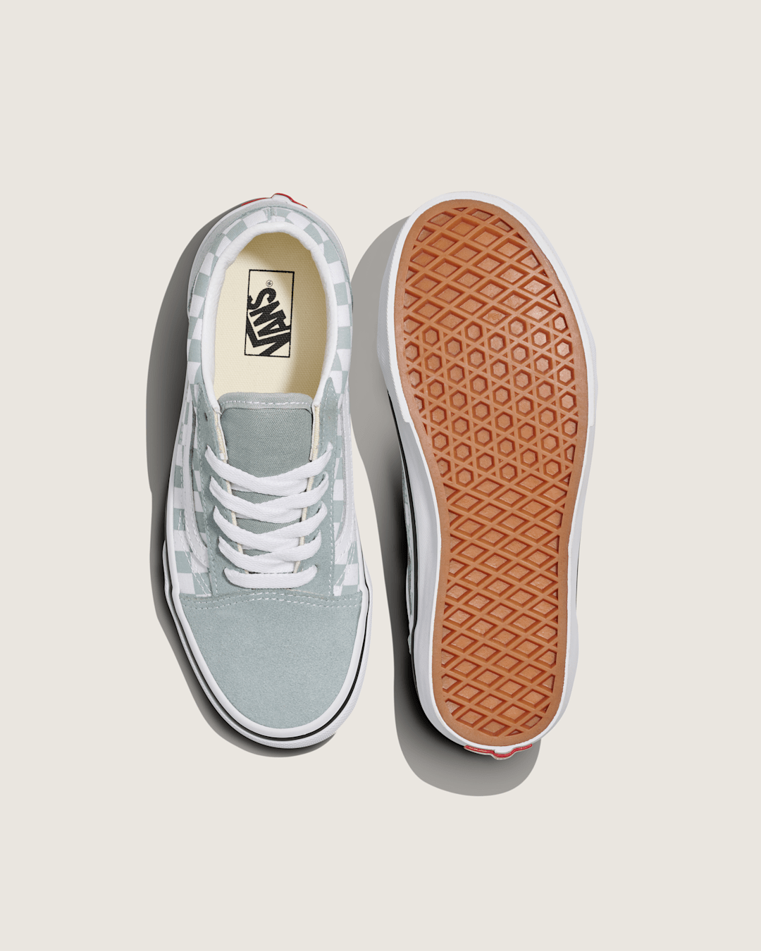 Big Kids Old Skool Checkerboard Shoe in Checkerboard Green / White | Vans sale
