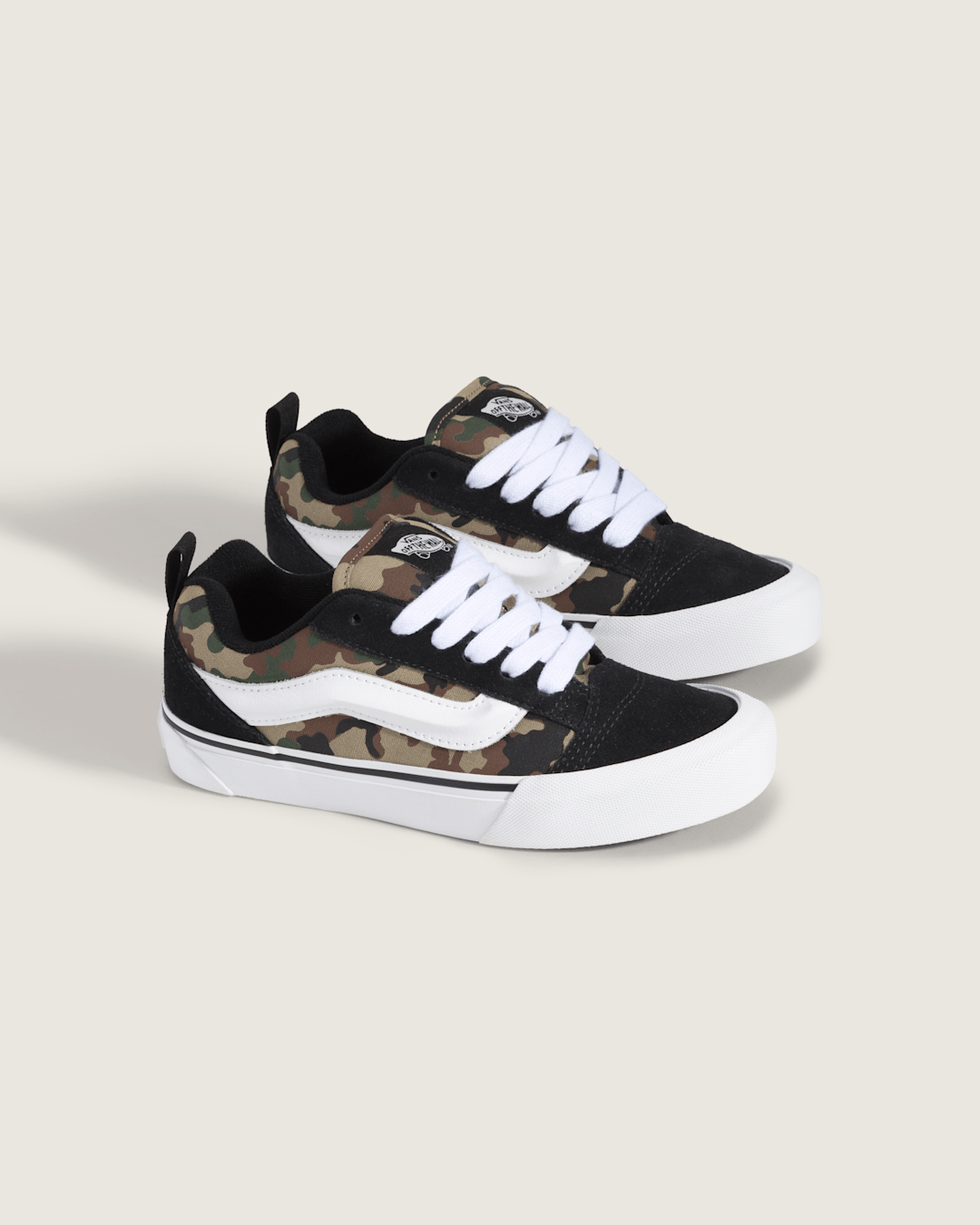 Big Kids Knu Skool Shoe in Camo Black / Green | Vans outlet