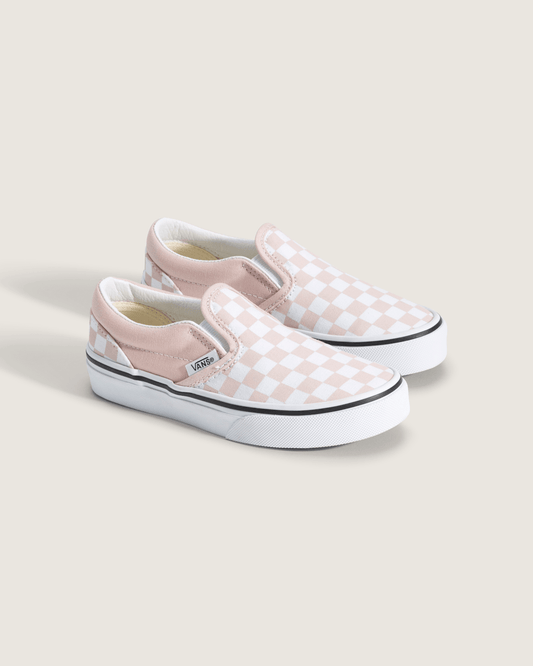 Little Kids Classic Slip-On Checkerboard Shoe in Checkerboard Sepia Rose Pink | Vans sale