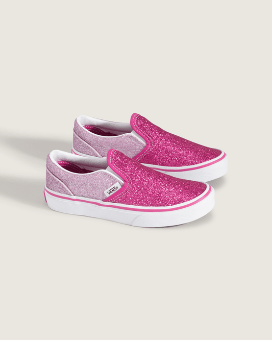 Little Kids Classic Slip-On Shoe in Glitter Raspberry Rose Pink | Vans discount
