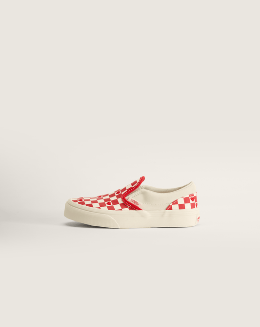 Little Kids Classic Slip-On Checkerboard Shoe in Checkerboard Racing Red / True White | Vans online