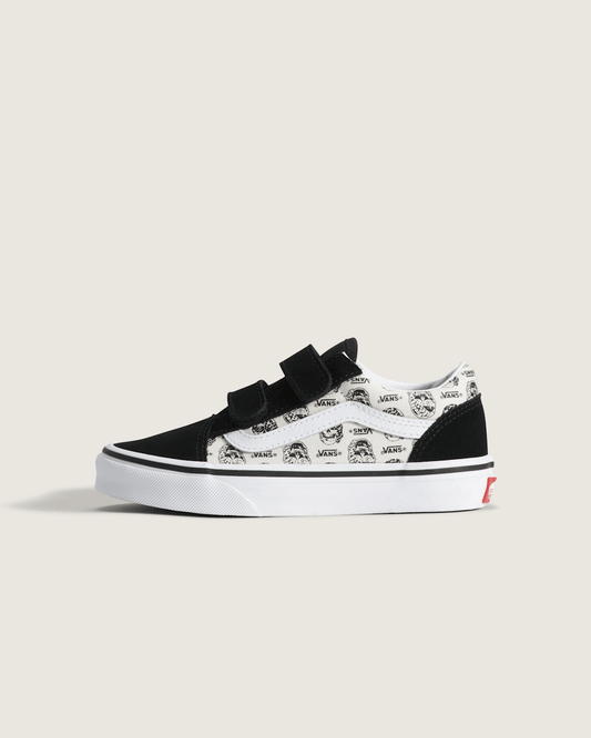 Little Kids Old Skool V Shoe in Black / White | Vans outlet