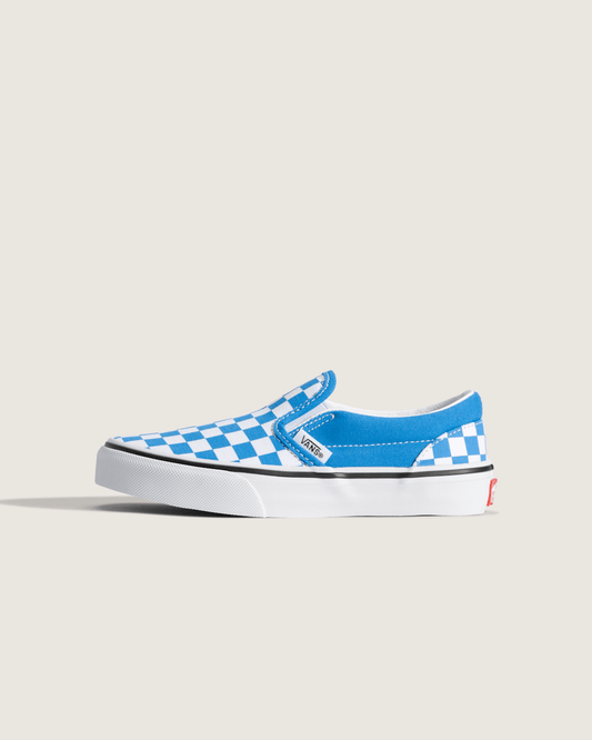 Little Kids Classic Slip-On Checkerboard Shoe in Checkerboard Bright Azure Blue | Vans on sale