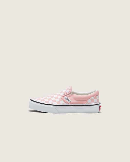 Kids Classic Checkerboard Slip-On Powder Pink/True White Shoes | Vans online