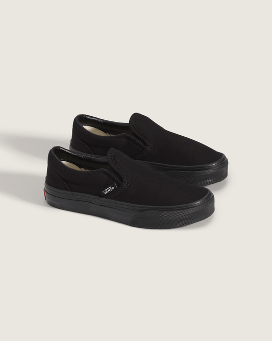 Kids Classic Slip-On Black/Black Shoes | Vans outlet