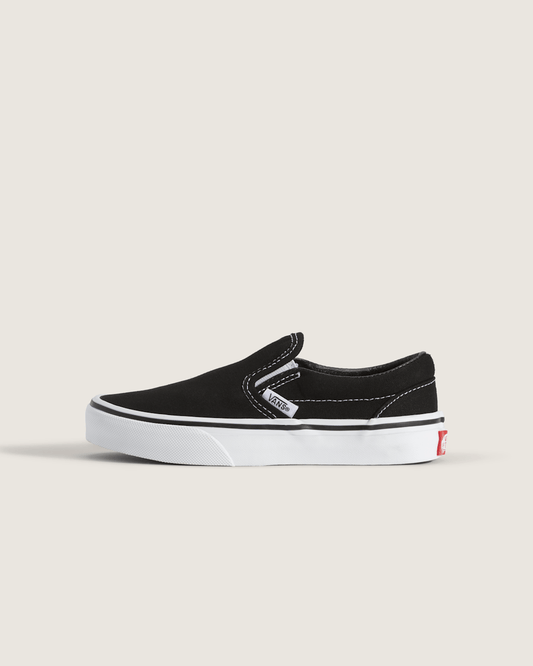 Kids Classic Slip-On Black/True White Shoes | Vans discount