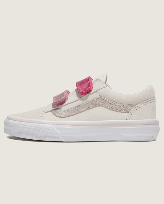 Little Kids Old Skool V Shoe in Marshmallow White / Metallic Pink | Vans online