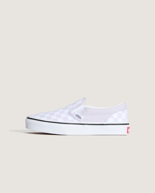 Little Kids Classic Slip-On Checkerboard Shoe in Checkerboard Lilac Mist Purple | Vans near me
