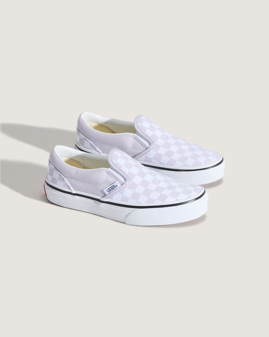 Little Kids Classic Slip-On Checkerboard Shoe in Checkerboard Lilac Mist Purple | Vans near me
