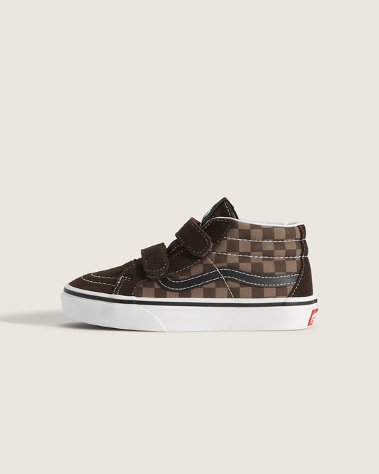 Little Kids' Sk8-Mid V Checkerboard Shoe in Checkerboard Brown | Vans outlet