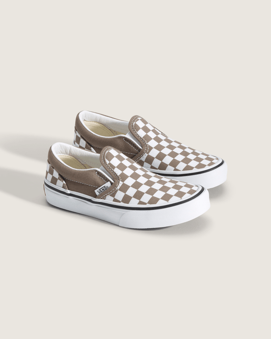 Little Kids Classic Slip-On Checkerboard Shoe in Checkerboard Walnut Brown | Vans sale