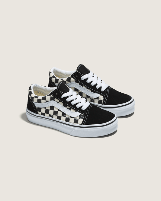 Kids Old Skool Primary Check Black/White Shoes | Vans discount