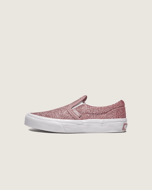 Little Kids Classic Slip-On Shoe in Glitter Rose Gold Pink | Vans near me