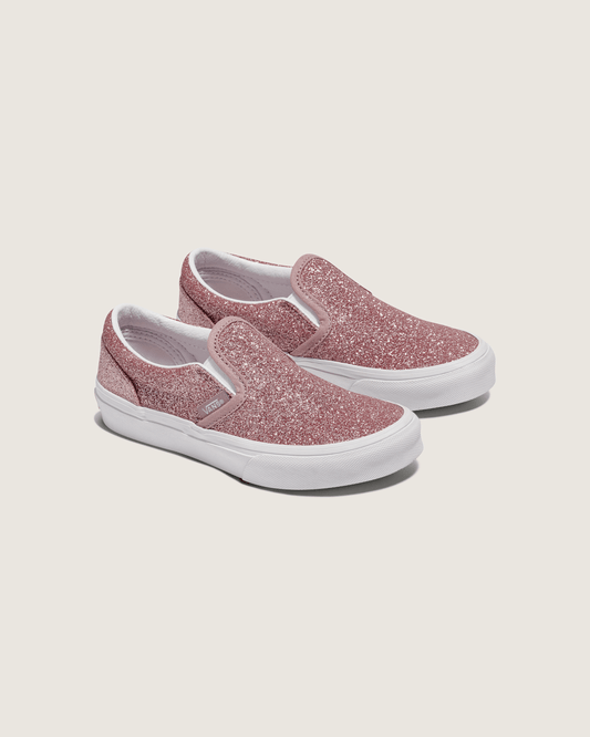 Little Kids Classic Slip-On Shoe in Glitter Rose Gold Pink | Vans near me