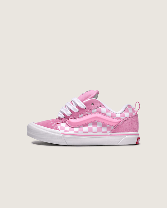 Little Kids Knu Skool Checkerboard Shoe in Checkerboard Prism Pink / True White | Vans sale