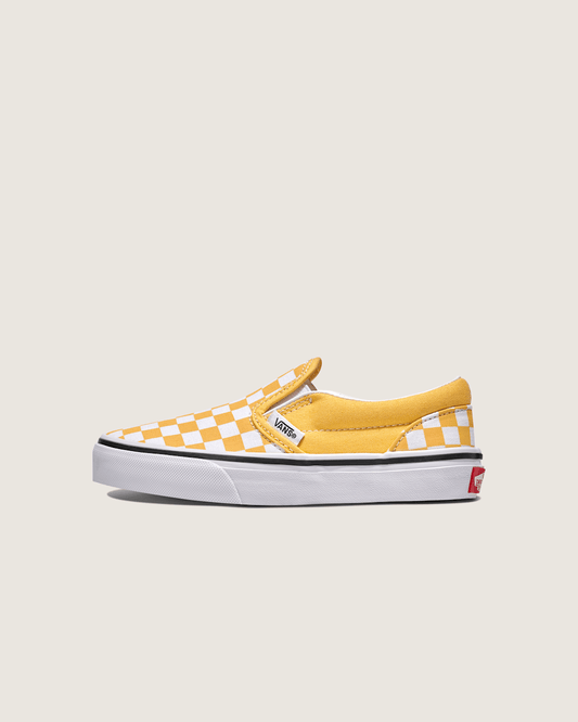Little Kids Classic Slip-On Checkerboard Shoe in Banana Cream Yellow / White | Vans online