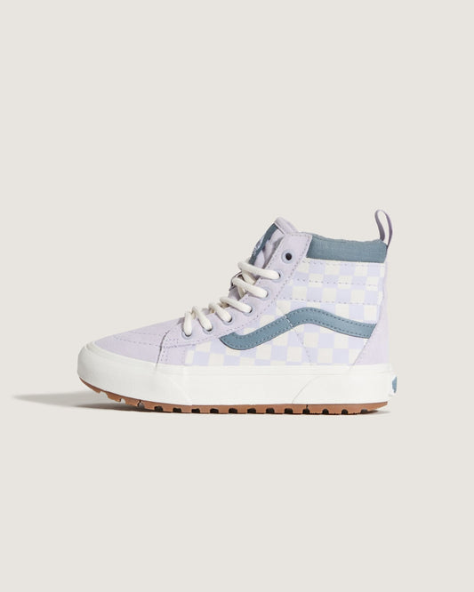 Little Kids Sk8-Hi Water Resistant Checkerboard Shoe in Lilac Mist Purple | Vans near me