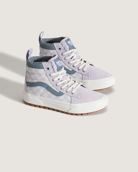 Little Kids Sk8-Hi Water Resistant Checkerboard Shoe in Lilac Mist Purple | Vans near me