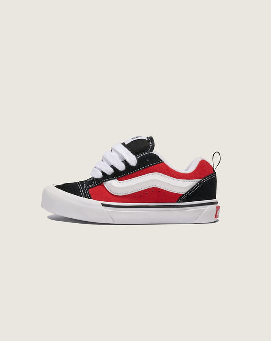 Little Kids Knu Skool Shoe in Black / Racing Red | Vans on sale