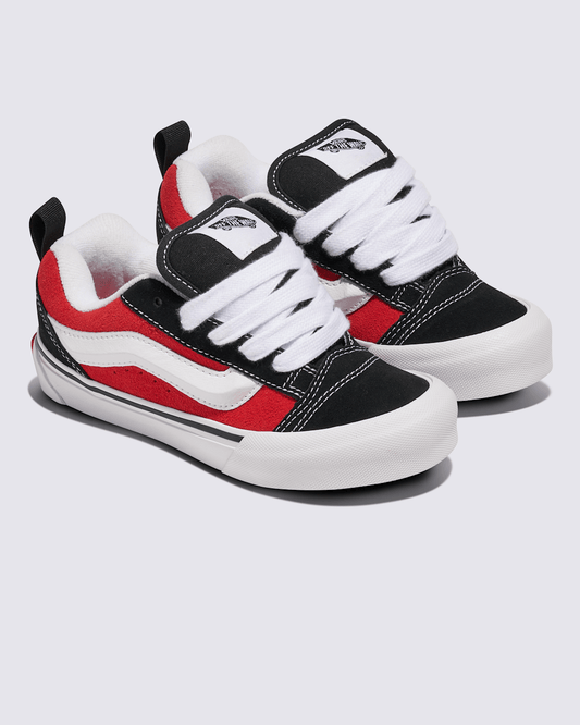 Little Kids Knu Skool Shoe in Black / Racing Red | Vans on sale