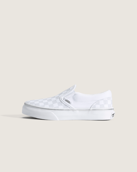 Little Kids Classic Slip-On Checkerboard Shoe in Checkerboard Silver Grey | Vans outlet
