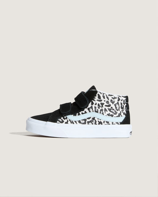 Little Kids Sk8-Mid V Shoe in Glitter Leopard Pastel Blue | Vans discount