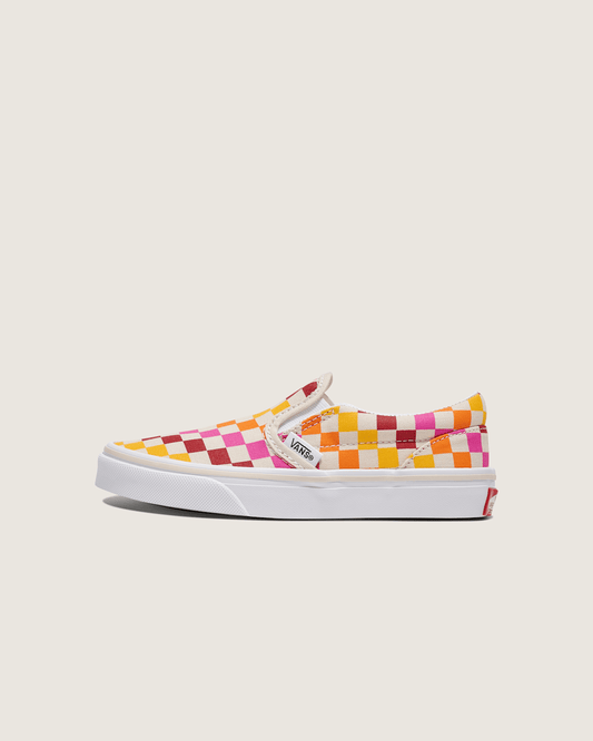Little Kids Classic Slip-On Checkerboard Shoe in Rainbow / Beige | Vans sale