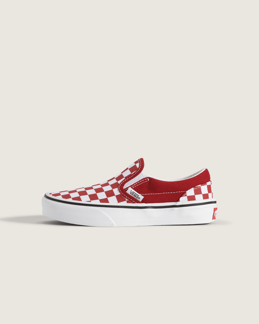 Little Kids Classic Slip-On Checkerboard Shoe in Checkerboard Chili Pepper Red | Vans sale