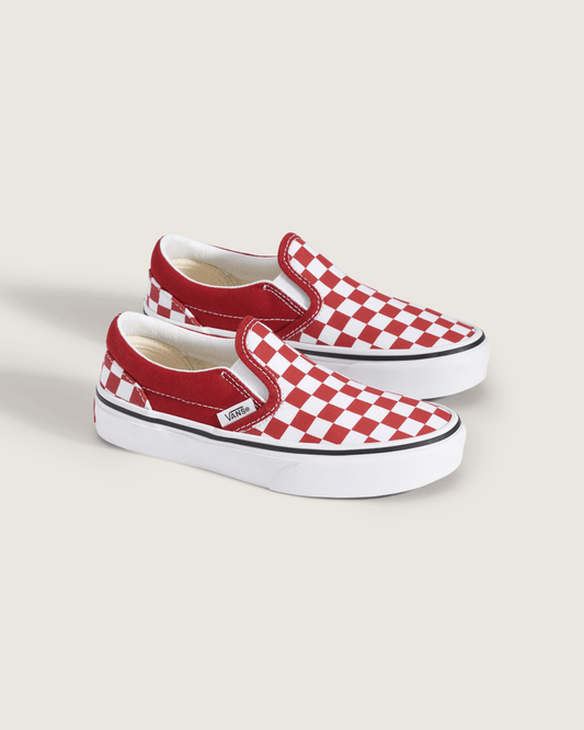 Little Kids Classic Slip-On Checkerboard Shoe in Checkerboard Chili Pepper Red | Vans sale