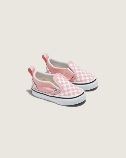 Toddler Slip-On V Checkerboard Powder Pink/True White Shoes | Vans outlet