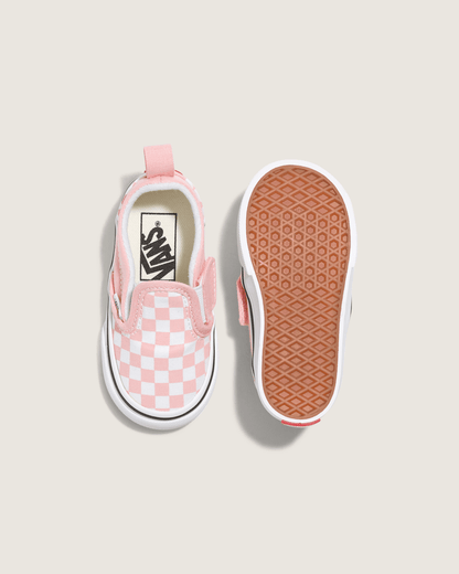 Toddler Slip-On V Checkerboard Powder Pink/True White Shoes | Vans outlet
