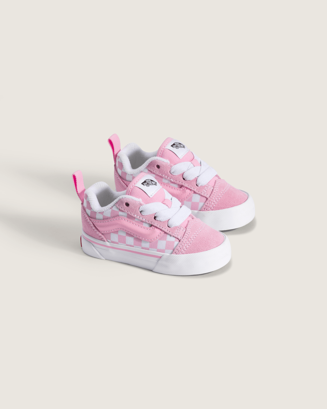 Toddler Knu Skool Checkerboard Shoe in Checkerboard Prism Pink / True White | Vans near me